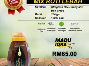 Madu Kelulut Mix Roti Lebah 250g – Asli, Pekat & P