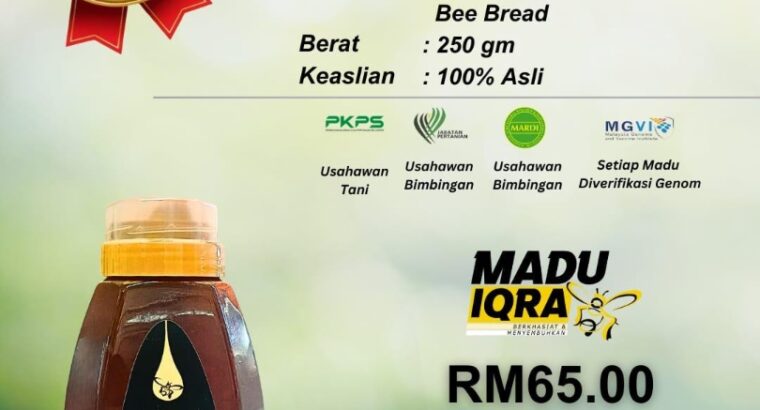 Madu Kelulut Mix Roti Lebah 250g – Asli, Pekat & P
