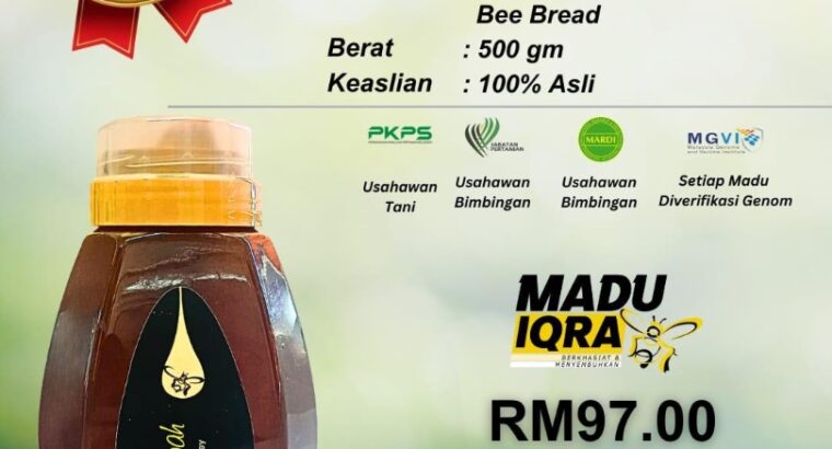 🍯 Madu Kelulut + Roti Lebah 500g – Asli, Pekat &
