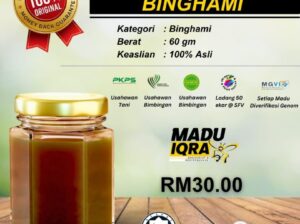 🍯 Madu Kelulut Binghami 60g – Kecil Botolnya, Bes