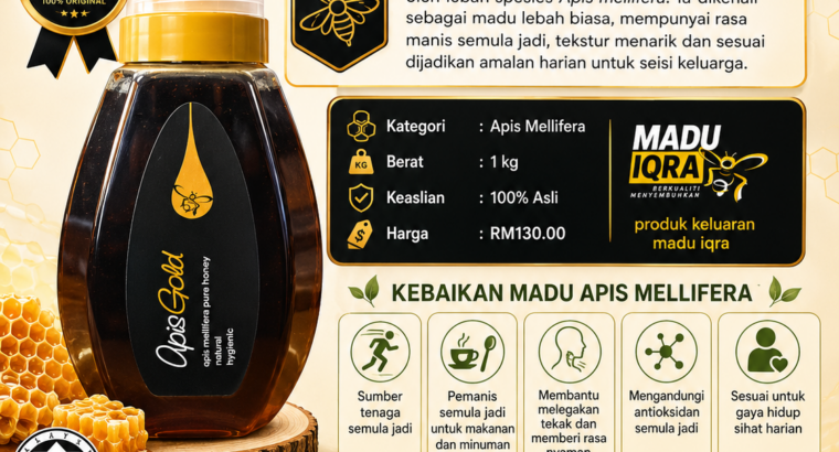 🍯 Madu Apis Mellifera 1kg – Madu Biasa Premium
