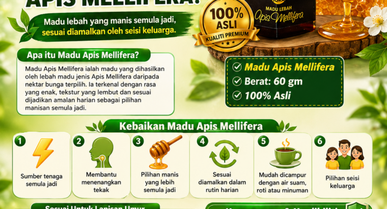Madu Apis Mellifera 60gm – Madu Pilihan Keluarga