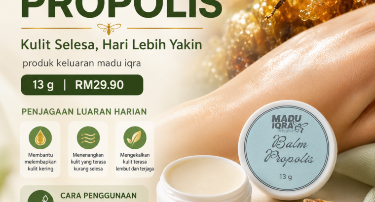 🌿 BALM PROPOLIS MADU IQRA – 13 g