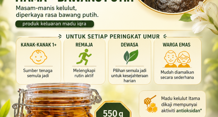 Madu Kelulut Plus Bawang Putih 550g